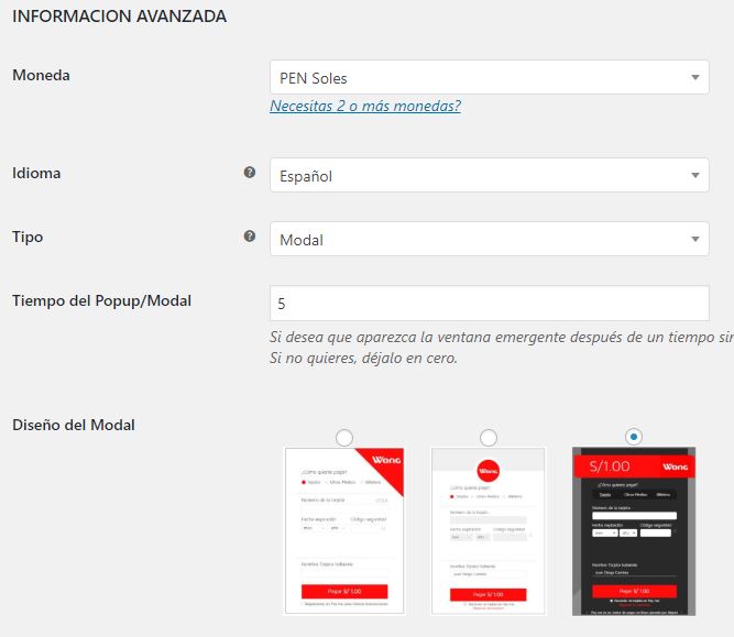 configuracion avanzada woocommerce payme