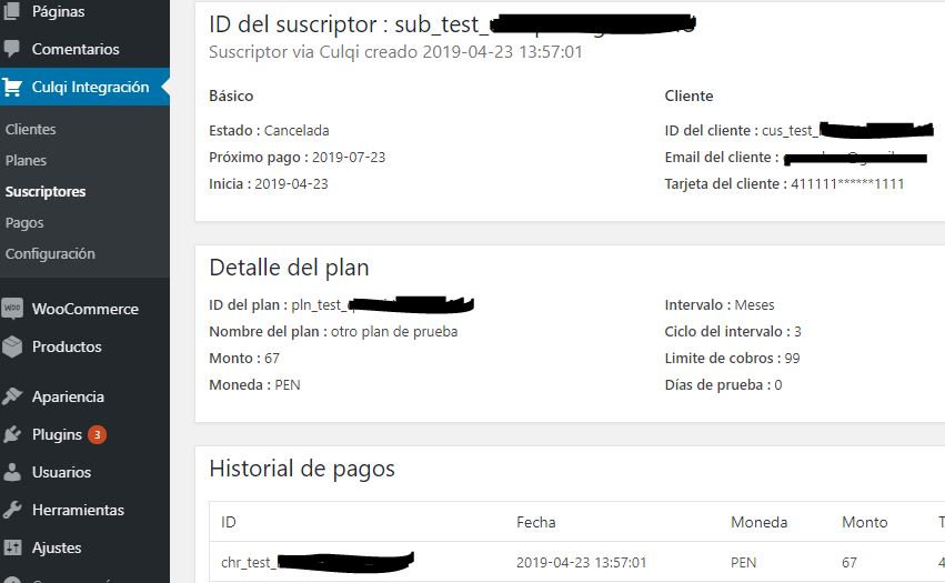 Woocommerce Culqi Suscripciones