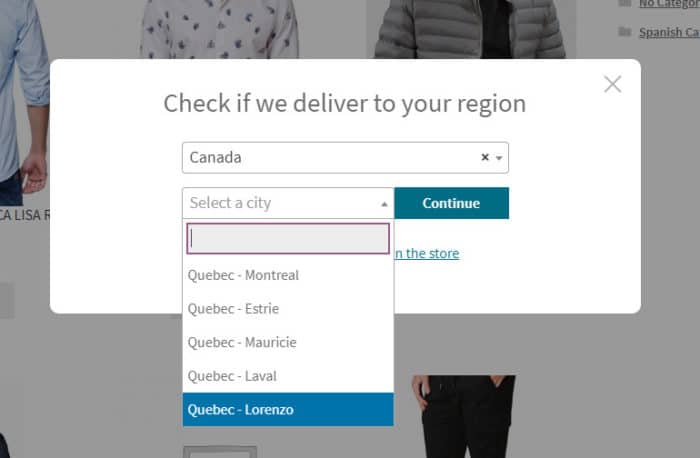 check your region woocommerce postcode