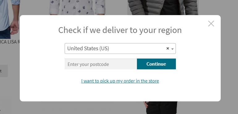 check deliver region postcode