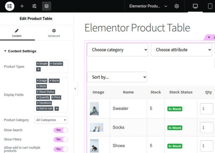 WooCommece Product Table - Image 7